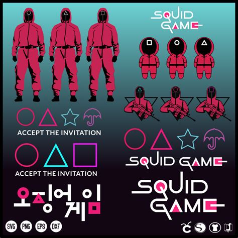 Squid Game Bundle Svg Png Eps Dxf Arts Vector