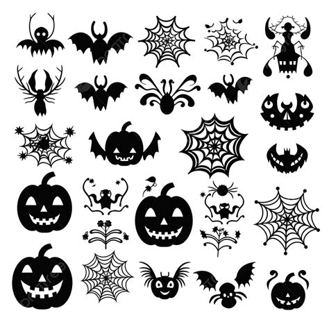 Conjunto De Elementos De Halloween PNG Listo Para Halloween Silueta