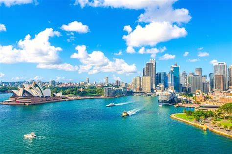 Skyline Highlighted By The Setting Sun Sydney Australia Postcard