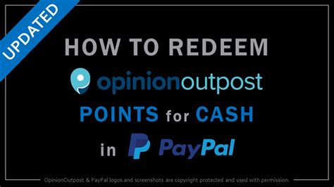 How To Redeem Opinion Outpost Points For Cash In Paypal Updated Youtube