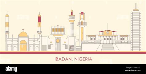 Outline Skyline Panorama Of City Of Ibadan Nigeria Vector