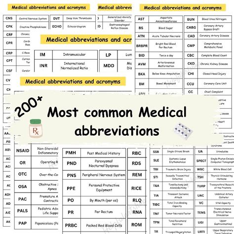 Buy Common Medical Abbreviations Cheat Sheets Nursing Notes Nclex Notes Digital Download Online