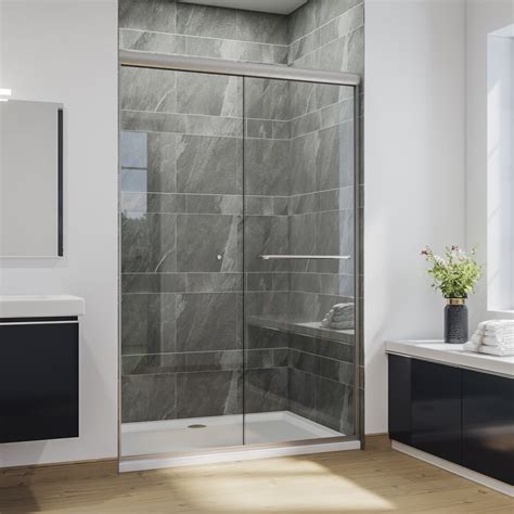 Sunny Shower Double Sliding Shower Door Semi Frameless Enclosure