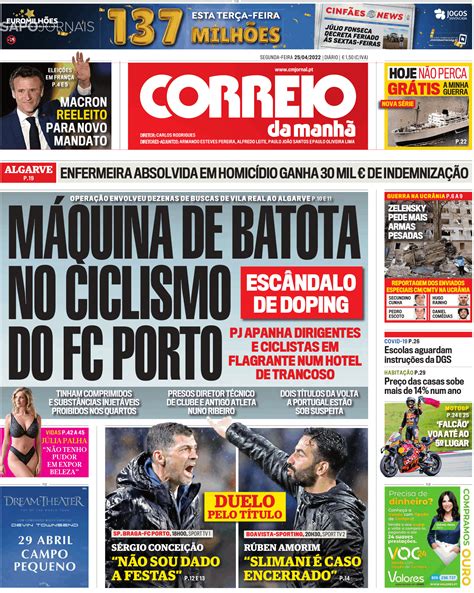 Correio da Manhã 25 abr 2022 Jornais e Revistas SAPO pt Última