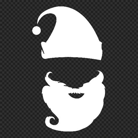 PNG Santa Beard And Hat White Silhouette | Citypng