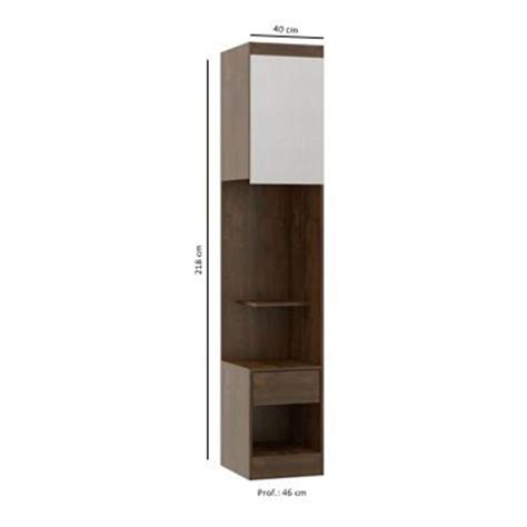 Quarto Modulado Solteiro Completo Selene Pe As Castanho Branco Tx