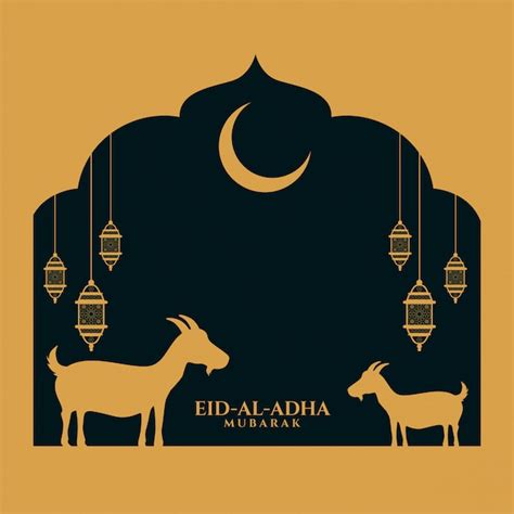 Free Vector Eid Al Adha Bakrid Festival Wishes Card Design