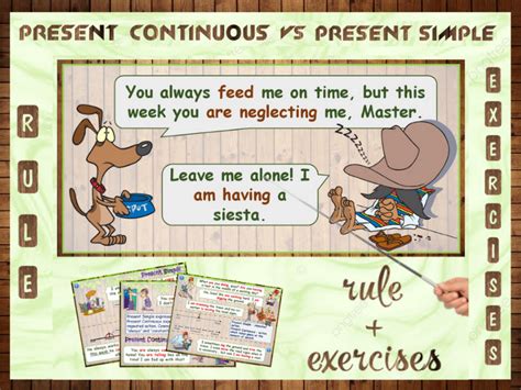 Esl Present Simple Vs Present Continuous Powerpoint Rule Exercises