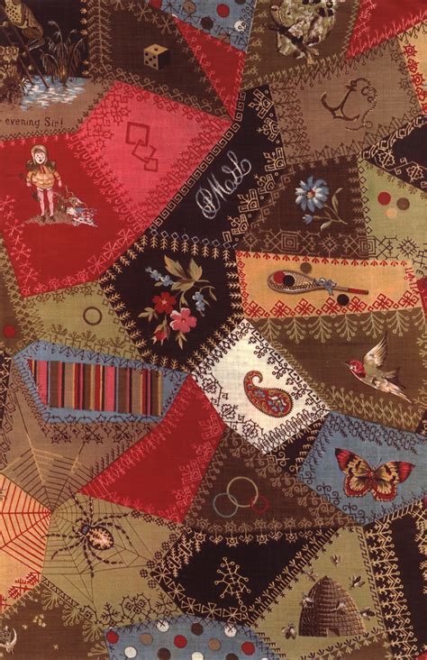 Printed Crazy Quilt Fabric Crazy Quilts Patterns Crazy Quilt Stitches Crazy Quilt Blocks