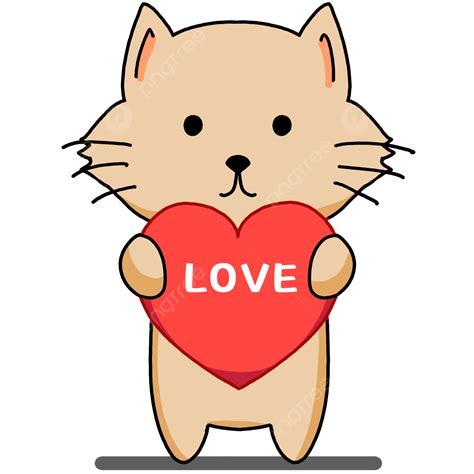 Valentines Day Hearts Clipart Png Images Valentines Day Cute Cat Heart