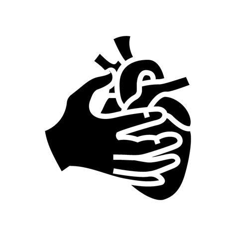 chronic heart palpitations disease symptom glyph icon vector