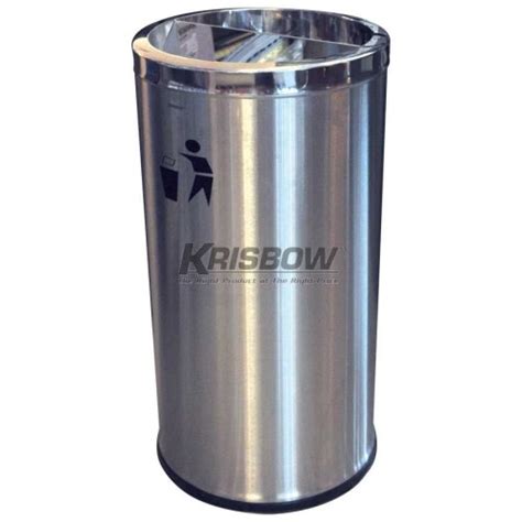 Jual Tempat Sampah Dust Bin Round Stainless Steel L Krisbow Jakarta