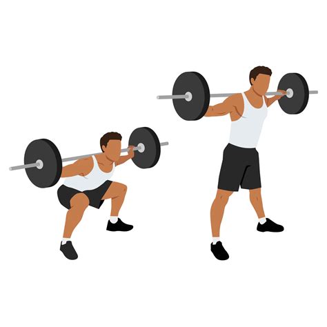 Man Doing Wide Stance Sumo Barbell Squats Exercise 36086888 Vector Art