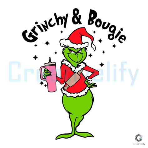 Grinchy And Bougie Pink Tumbler Svg Merry Xmas Cricut File Creativelify