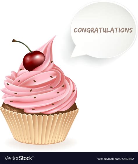 Congratulations Cupcake Royalty Free Vector Image