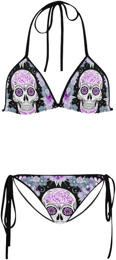 Bikini Women Bathing Swimsuit Skull Art Custom Set