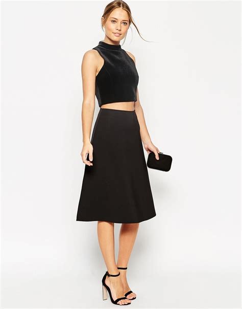 Asos Midi Skirt In Scuba Fabric At Asos Midi Skirt Midi