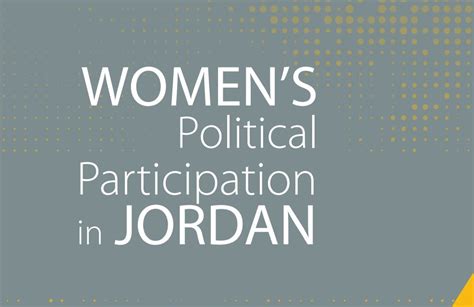 Womens Political Participation In Jordan Barriers Opportunities And