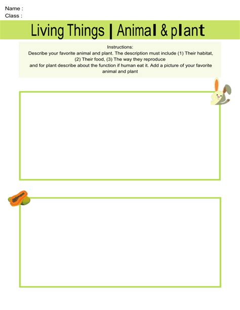 Characteristic Of Living Thing Worksheet