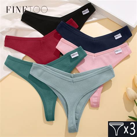 Finetoo Tangas De Algod N Para Mujer Pcs Set C Modo Waffle G String