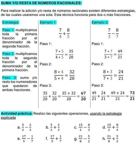 SOLVED Ayuden me es resta y suma de número racionales SUMA YIO RESTA