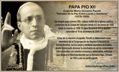 Biograf As E Historia El Papa P O Xii Resumen De Su Pontificado