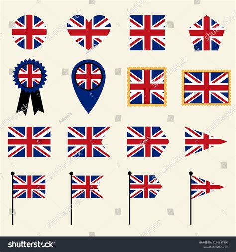 United Kingdom Flag Icon Set 16 Stock Vector Royalty Free 2148627799 Shutterstock