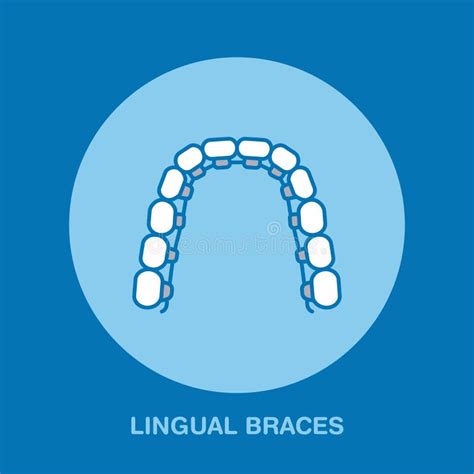 Tandarts Het Pictogram Van De Orthodontielijn Van Tongsteunen