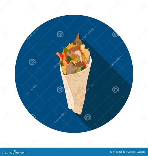 Cool Flat Shawarma Icon Stock Vector Illustration Of Cucumber 113935648