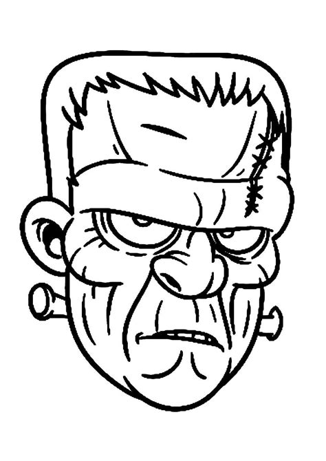 Coloriage Visage de Frankenstein télécharger et imprimer gratuit sur