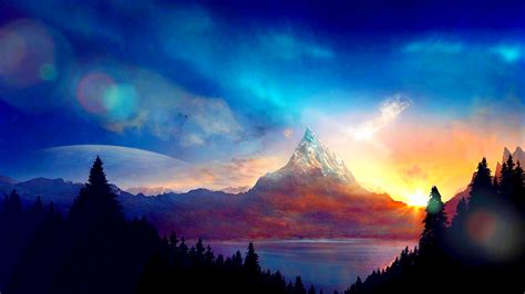 Colorful Mountain Under Blue Sky HD Nature Wallpapers | HD Wallpapers | ID #55402