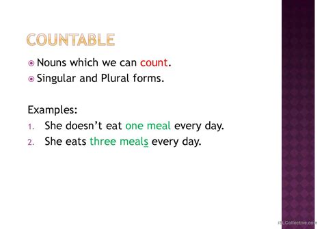 Countable And Uncountable Nouns Gra English ESL Powerpoints