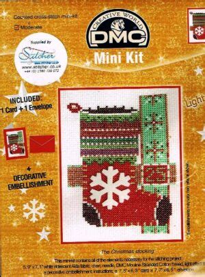 AANBIEDING DMC BORDUURPAKKET KERSTKAART THE CHRISTMAS STOCKING