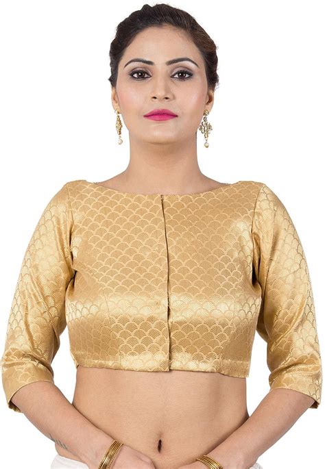 Buy Brocade Blouse In Golden Online UNT21 Utsav Fashion