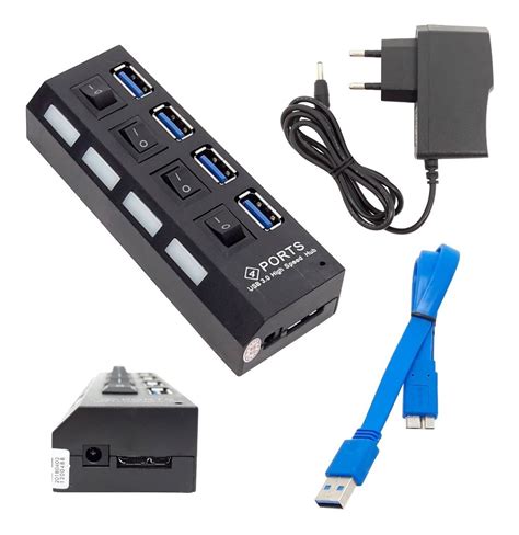 Hub Usb 3 0 Hi Speed 4 Portas Fonte 5 Gbps Hd Externo Mercado Livre