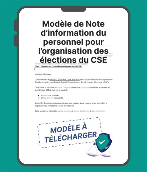 Modèle de Note dinformation du personnel pour lorganisation des