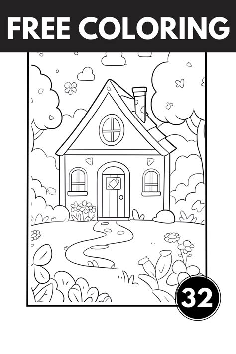 House Coloring Book Pages Collection Of 32 Coloring Sheets