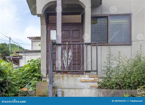 Abandoned House With Decayed Umbrella Kanazawa Japan Stock Image