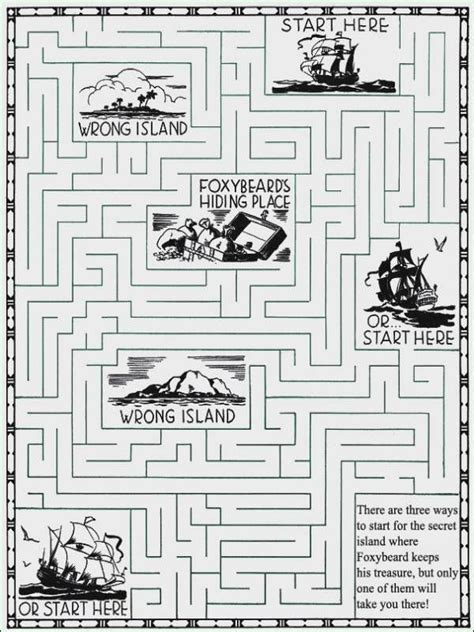 See 4 Best Of Pirate Maze Printable Free Printable Mazes Pirate Printable Pirate Treasure Map