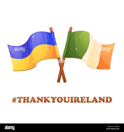 Ireland Flag Icon In Cartoon Style Isolated On White Background Irish
