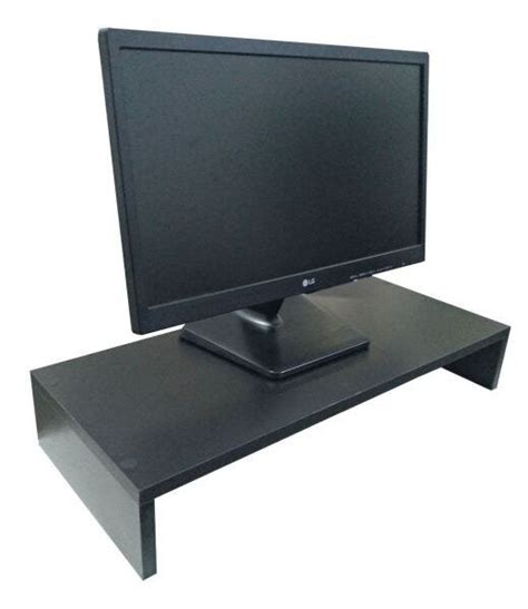 Suporte Base Para Monitor Computador Em Mdf Preto Cm Madeiramadeira