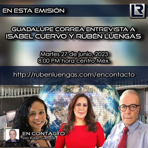 Rubén Luengas on Twitter Hoy 8 00 pm Guadalupe Correa