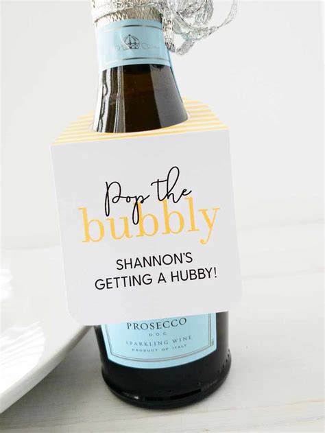 Pop The Bubbly Shes Getting A Hubby Champagne Favors Personalized Bridal Shower Favors