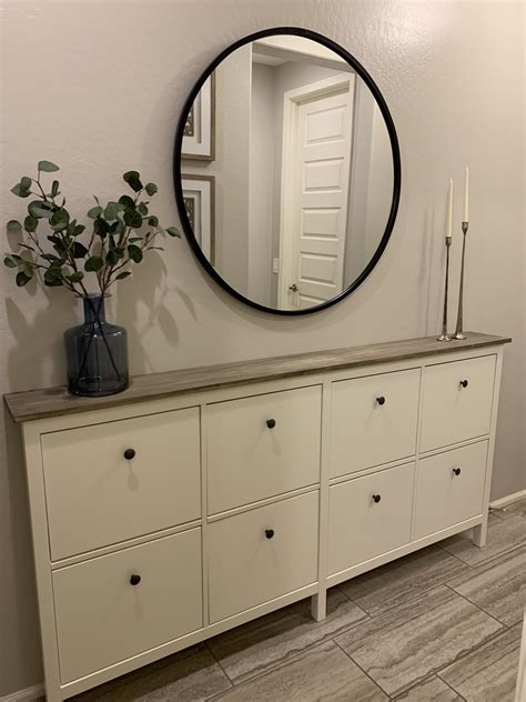 For Our Narrow Entryway We Combined Two Ikea Hemnes Shoe Cabinets And