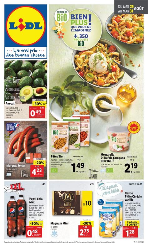 Catalogue Lidl 25 août 31 août 2021