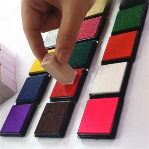 JESJELIU 12 Colors Cute Inkpad Craft Oil Based DIY Ink Pads for Rubber ...