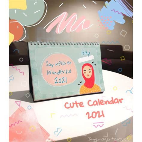 Jual Kalender Lengkap Cute Design Hijab Girl Notes National