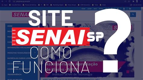 Senai Cursos Site SENAI Como Funciona YouTube