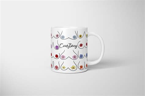 Flowers Boob Mug With Color Inside Mammography Gift Breast Etsy