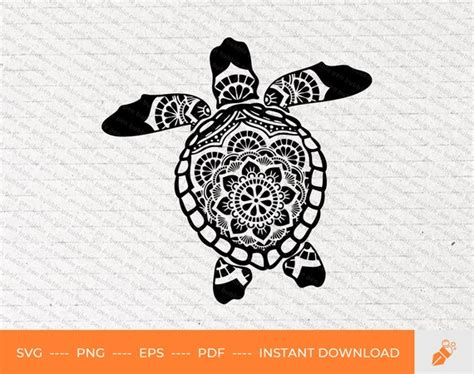 Mandala Sea Turtle Svg Mandala Turtle Svg Turtle Svg Etsy